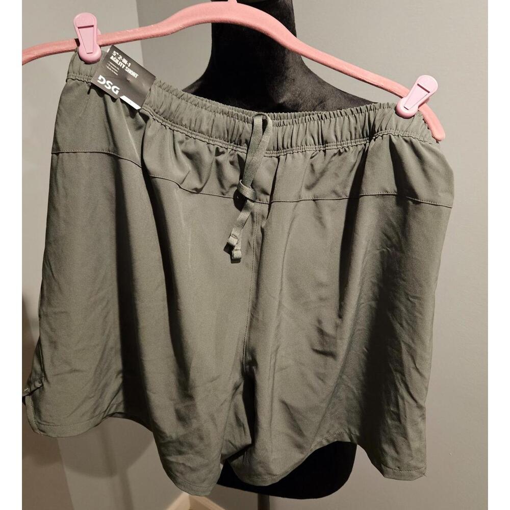 DSG Men's Agility 2-in-1 Shorts Athletic Fit 5" Inseam Training green/ - M - NWT
